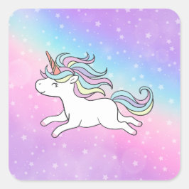 Pegatina Cuadrada Colección de Fiestas de Unicorn!