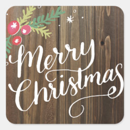 Pegatina Cuadrada Colección de follaje festivo