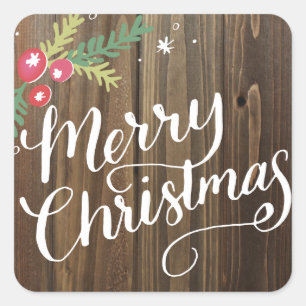 Pegatina Cuadrada Colección de follaje festivo