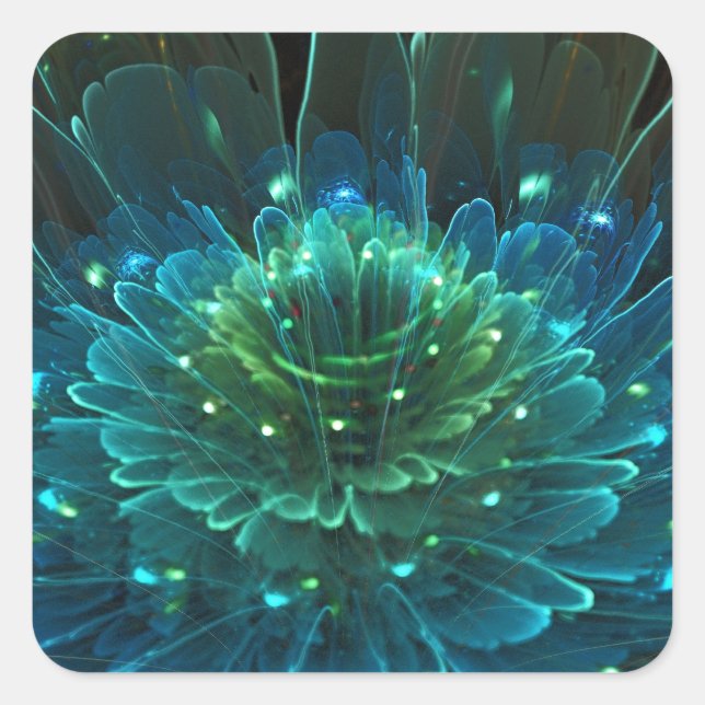 Pegatina Cuadrada Colección de raptos de flores de Lotus (Anverso)