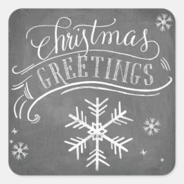 Pegatina Cuadrada Colección de saludos de Chalkboard