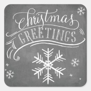 Pegatina Cuadrada Colección de saludos de Chalkboard