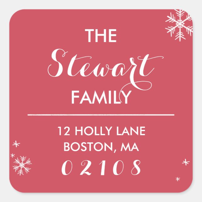 Pegatina Cuadrada Colección de saludos de Chalkboard (Anverso)