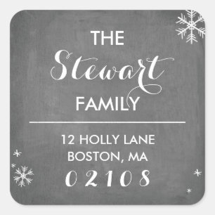 Pegatina Cuadrada Colección de saludos de Chalkboard