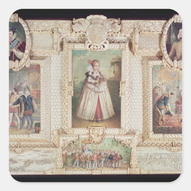 Pegatina Cuadrada Colección de seis miniaturas (Anverso)