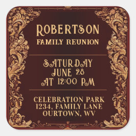 Pegatina Cuadrada Colección de uniones familiares