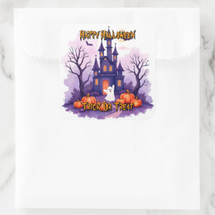 Pegatina Cuadrada Colección Espantosa de Halloween Popular y Bonita