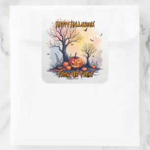 Pegatina Cuadrada Colección Linda y Tenebrosa de Halloween de Moda