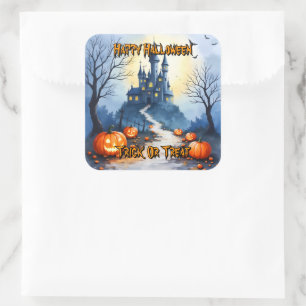 Pegatina Cuadrada Colección Popular de Halloween Espeluznante y Lind