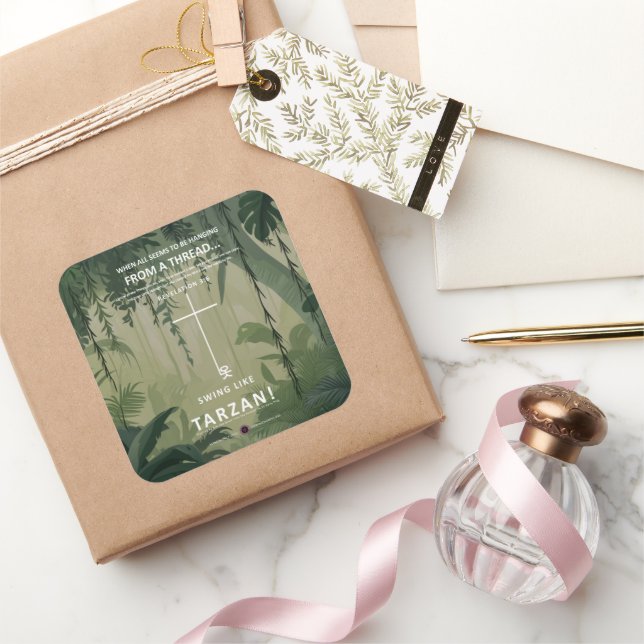 Pegatina Cuadrada Colgar en un hilo de discusión (Regalar)