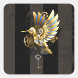 Pegatina Cuadrada Colibrí mecánico