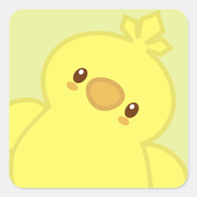 Pegatina Cuadrada Colin the Chick (Anverso)