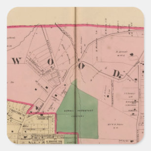 Pegatina Cuadrada Colinas de la nuez, Ohio