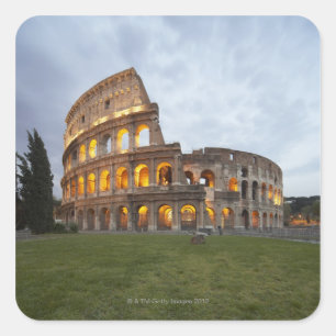 Pegatina Cuadrada Coliseo en Roma, Italia