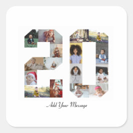 Pegatina Cuadrada Collage de fotos Número 20
