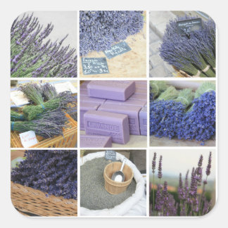 Pegatina Cuadrada Collage de Lavender