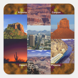 Pegatina Cuadrada Collage del desierto de Arizona