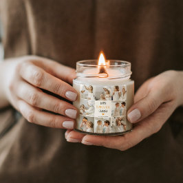 Pegatina Cuadrada Collage moderno foto Feliz abuelo de Acción de Gra