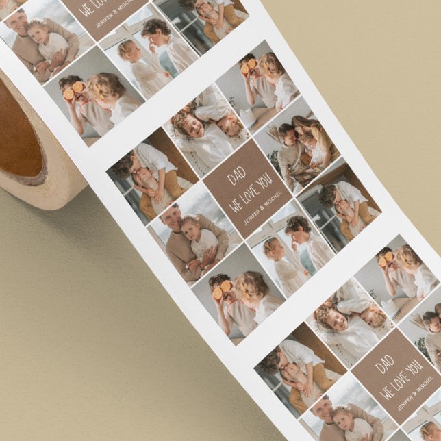 Pegatina Cuadrada Collage Photo Dad We Love Happy Fathers Day (Subido por el creador)