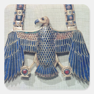 Pegatina Cuadrada Collar con el colgante del buitre