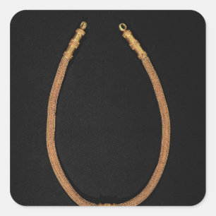 Pegatina Cuadrada Collar con un colgante de cabeza humana