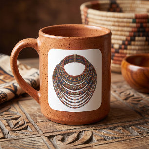Pegatina Cuadrada Collar de cuentas africano tribal