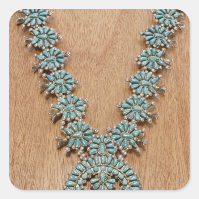 Pegatina Cuadrada Collar navajo (Anverso)