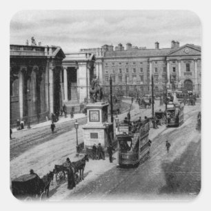 Pegatina Cuadrada College Green, Dublín, c.1900