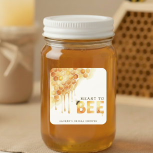 Pegatina Cuadrada Colmena de Abejas Acuarela Despedida de Soltera