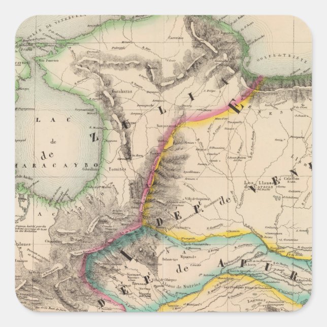 Pegatina Cuadrada Colombia, América del Sur 2 (Anverso)