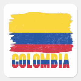 Pegatina Cuadrada Colombia Flag Sticker