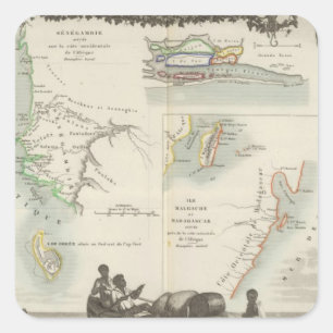 Pegatina Cuadrada Colonias francesas en África