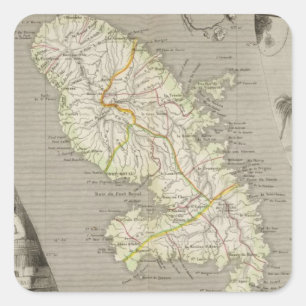 Pegatina Cuadrada Colonias francesas Martinica