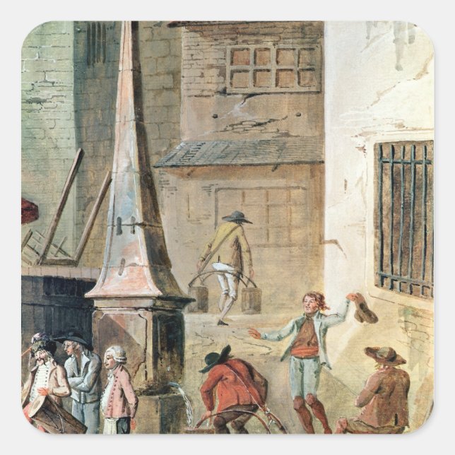 Pegatina Cuadrada Coloque de l'Apport-París delante de magnífico (Anverso)