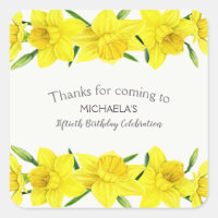 Color de agua amarillo Daffodil Fiesta de cumpleañ