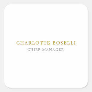 Pegatina Cuadrada Color de oro profesional clásico minimalista