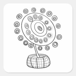 PEGATINA CUADRADA COLOR ME COSMO BOUQUET