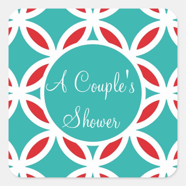 Pegatina Cuadrada COLOR PALETTE: turquesa, verde azulada, azul acuát (Anverso)