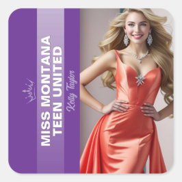 Pegatina Cuadrada Color Pop Ultimate Pageant Titleholder Sticker Set