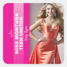 Pegatina Cuadrada Color Pop Ultimate Pageant Titleholder Sticker Set