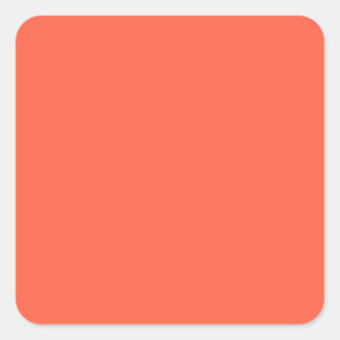 Pegatina Cuadrada Color rojo tomate FF6347, con opción de añadir ima