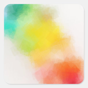 Pegatina Cuadrada Color rosa Naranja rojo amarillo azul verde