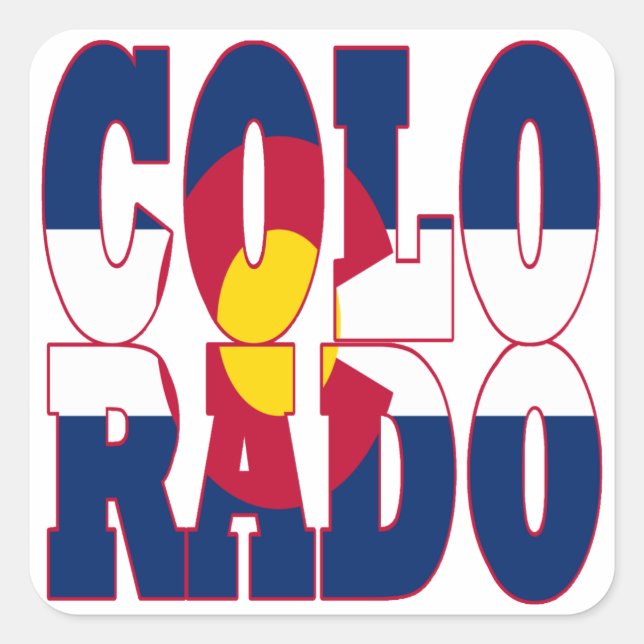 Pegatina Cuadrada Colorado (Anverso)