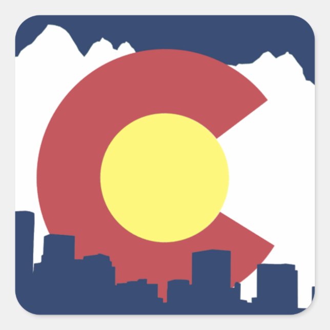 Pegatina Cuadrada Colorado (Anverso)
