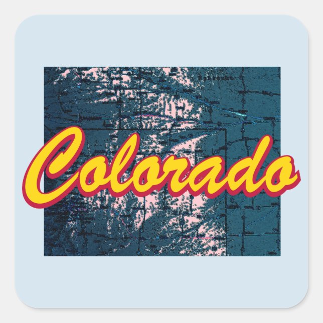 Pegatina Cuadrada Colorado (Anverso)