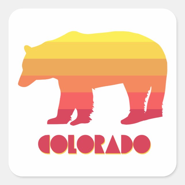 Pegatina Cuadrada Colorado Bear (Anverso)