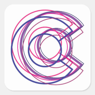 Pegatina Cuadrada colorado biC