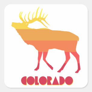 Pegatina Cuadrada Colorado Elk