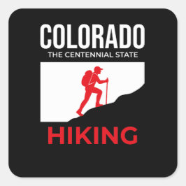 Pegatina Cuadrada Colorado Hiking – The Centennial State USA