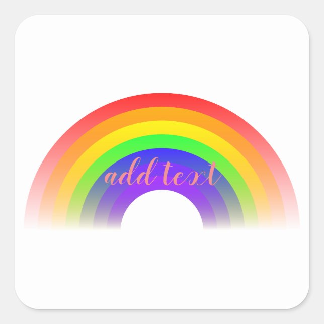 Pegatina Cuadrada Colores arcoiris (Anverso)